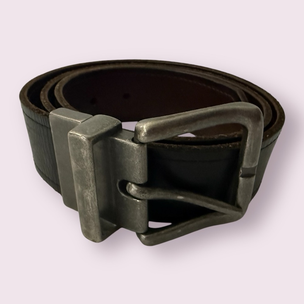 Men’s Bill Adler Genuine Leather Black Thick Belt